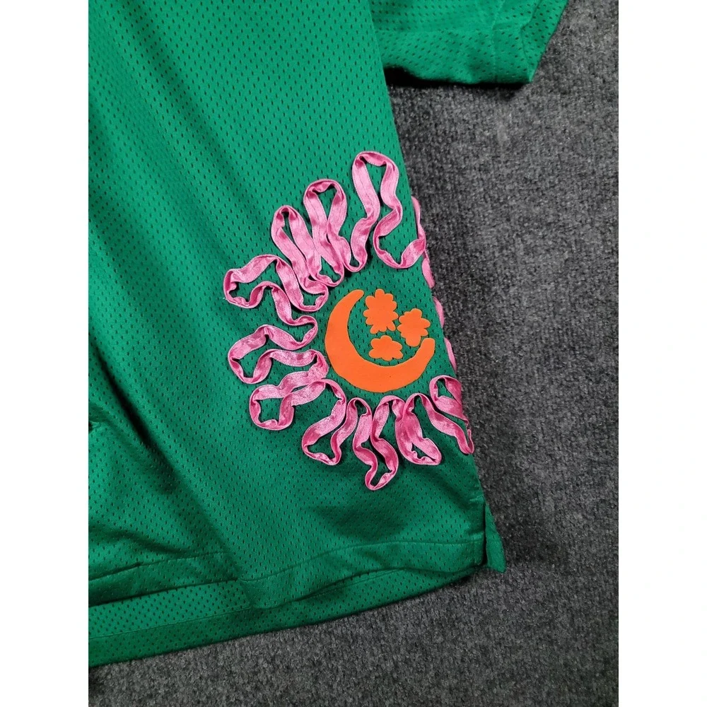 Nike Uphoria Button-Up Mesh Short Sleeve Top Jersey Shirt Mens Large Green Art